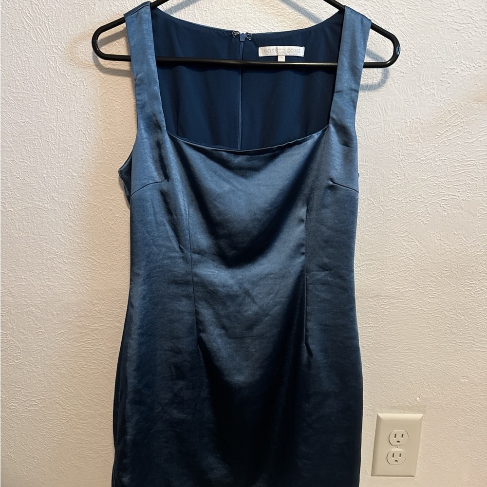 Blue Satin Dress in great condition!!